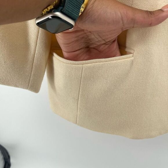 Sag Harbor Petite Women’s Cream Wool Blazer Jacket H62070JC Single Button 16P - Picture 7 of 14